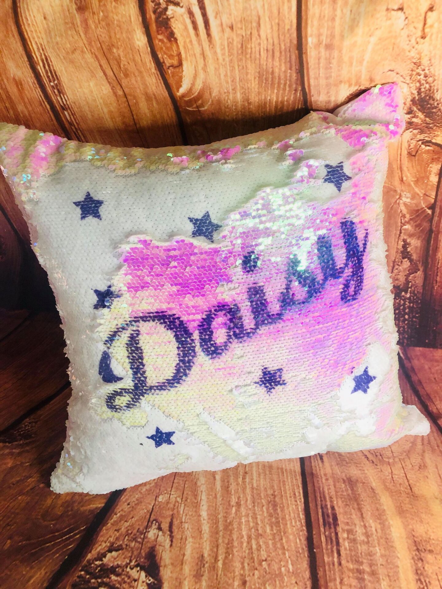 sequin softball pillow